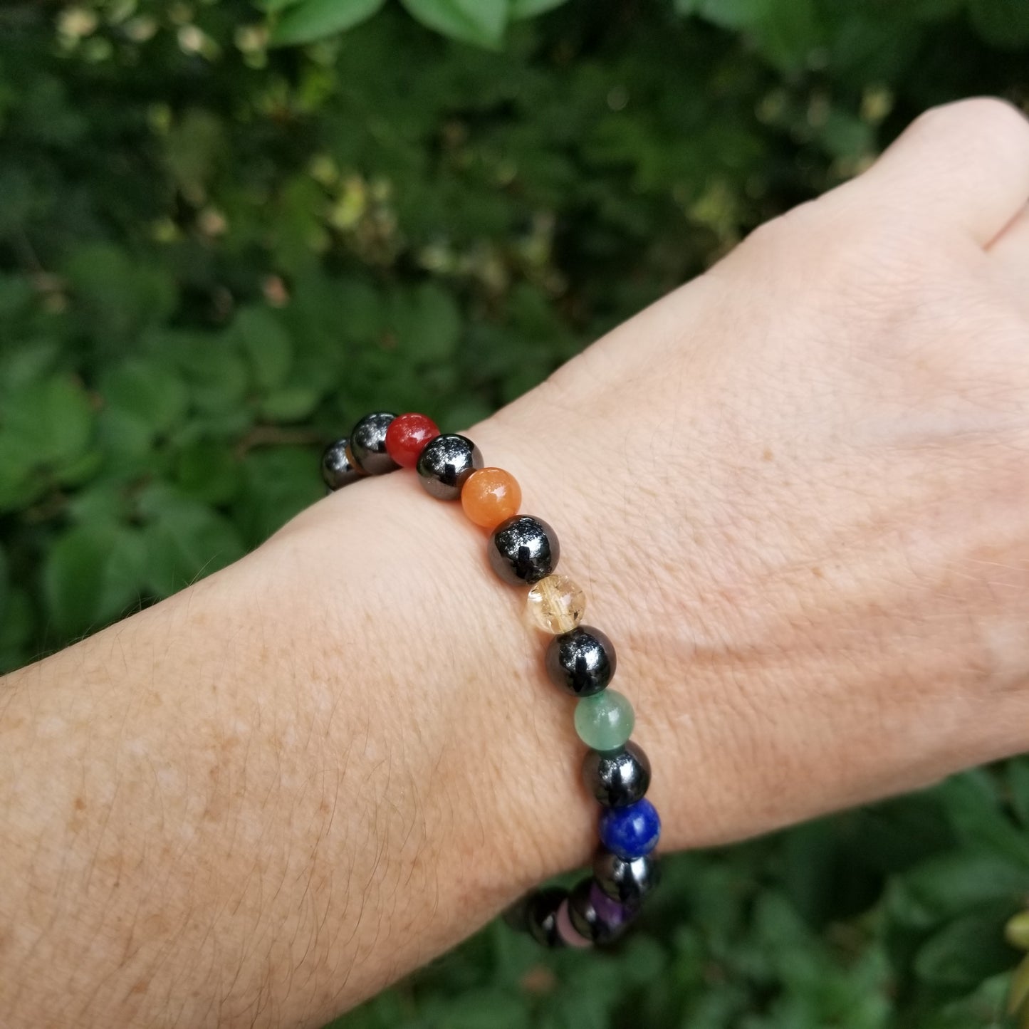 Magnetic Hematite & gemstone bracelet