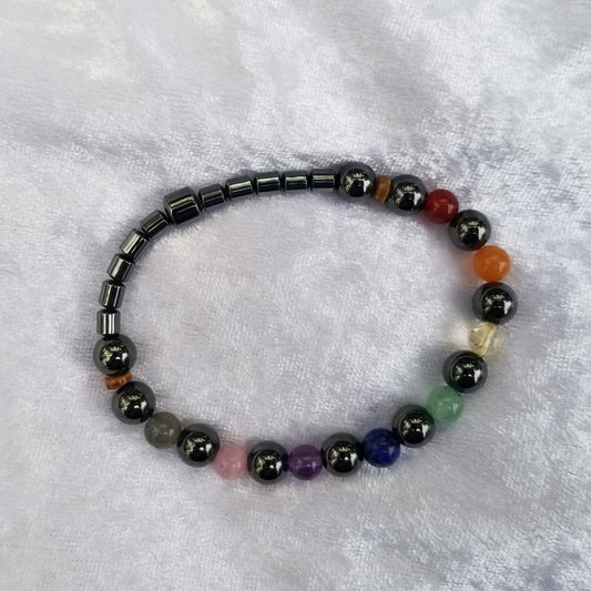 Magnetic Hematite & gemstone bracelet